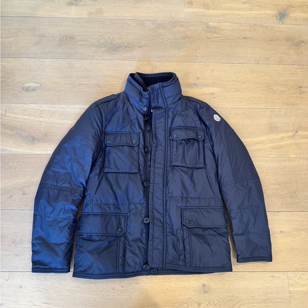 *SOLD* Moncler Men's Padded Down Field Utility Navy Jacket Size 4